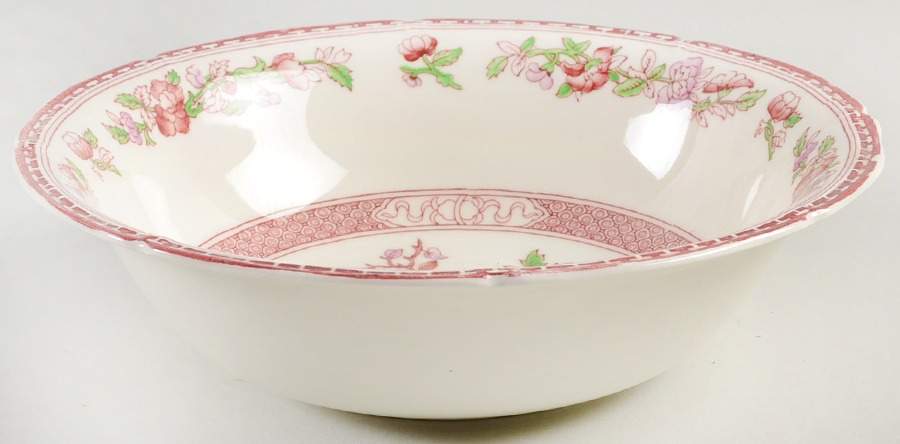 Indian Tree Red Lavender (Scalloped) 9" Round Vegetable Bowl by W R Midwinter Ltd-1