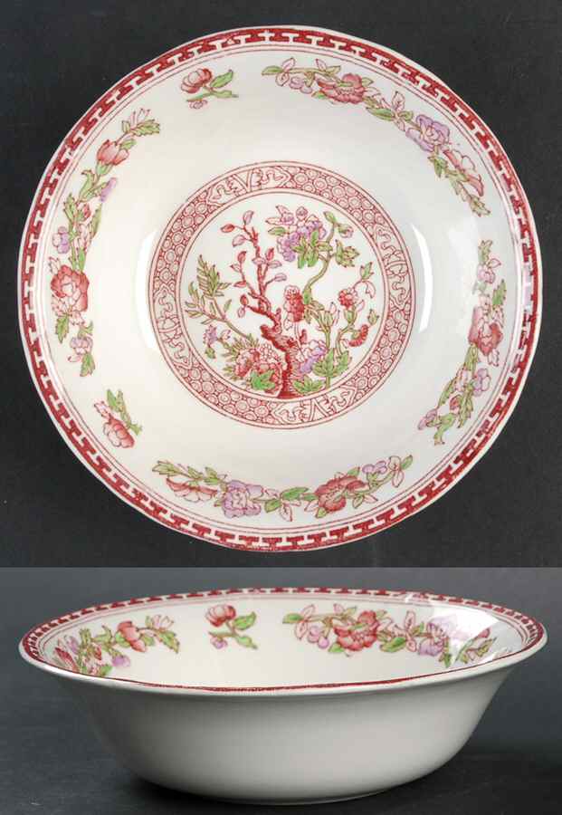 Indian Tree Red Lavender (Scalloped) Coupe Cereal Bowl by W R Midwinter Ltd-1