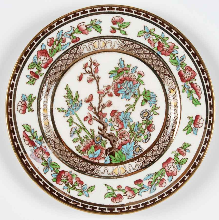 Indian Tree Blue Red (Smooth, Gold Trim) Bread & Butter Plate by W R Midwinter Ltd-1