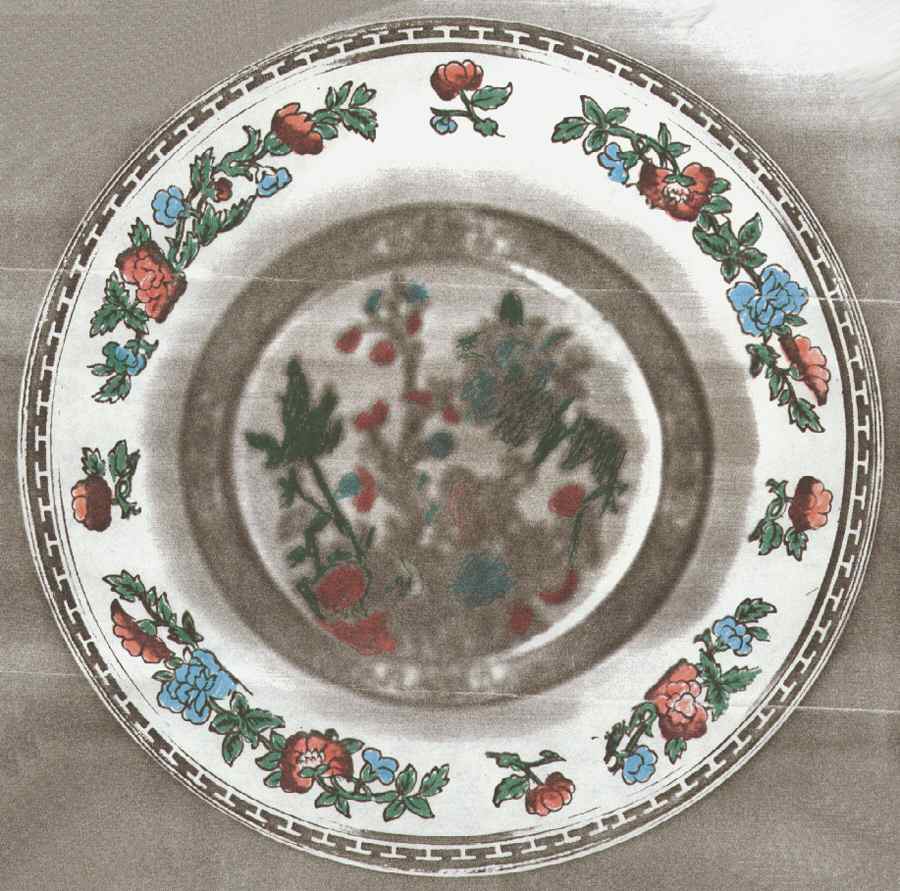 Indian Tree Blue Red (Smooth, Gold Trim) Dinner Plate by W R Midwinter Ltd-1