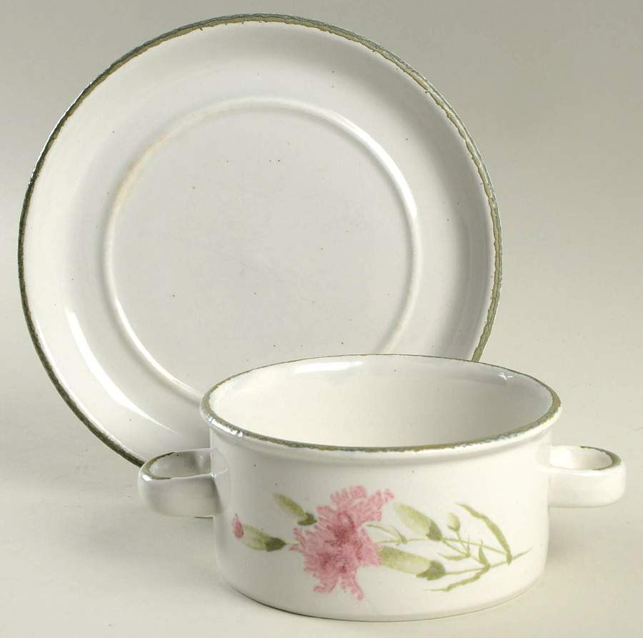 Invitation Flat Cream Soup Bowl & Saucer Set by W R Midwinter Ltd-1