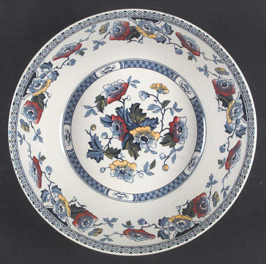 Jacobean Blue Multicolor Dinner Plate by W R Midwinter Ltd-1