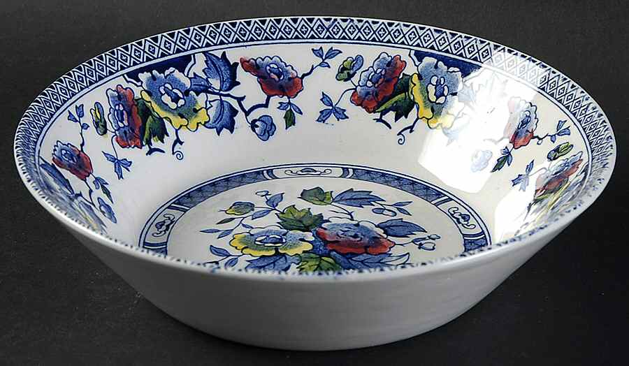 Jacobean Blue Multicolor Coupe Cereal Bowl by W R Midwinter Ltd-1