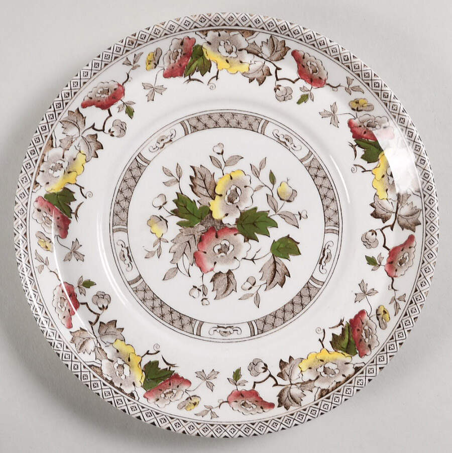 Jacobean Brown Multicolor Saucer for Cream Soup Bowl by W R Midwinter Ltd-1