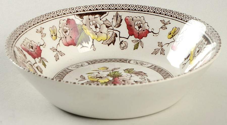 Jacobean Brown Multicolor Fruit/Dessert (Sauce) Bowl by W R Midwinter Ltd-1