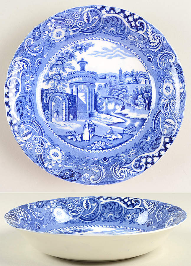 Landscape Blue Coupe Soup Bowl by W R Midwinter Ltd-1
