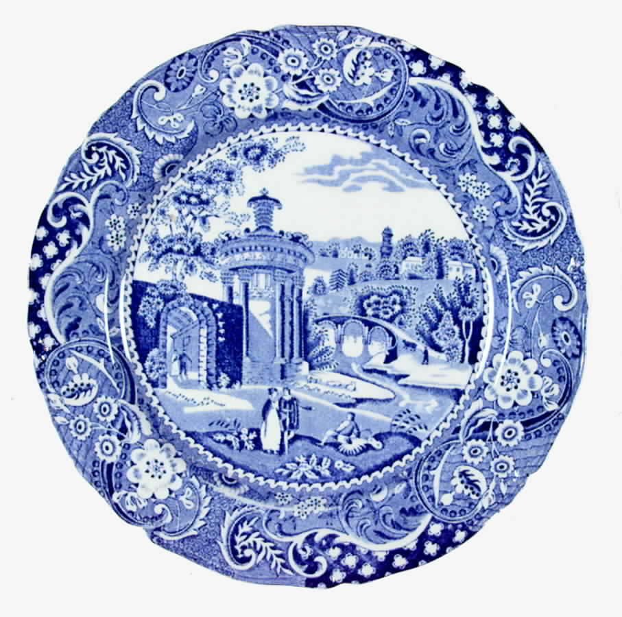 Landscape Blue Dinner Plate by W R Midwinter Ltd-1
