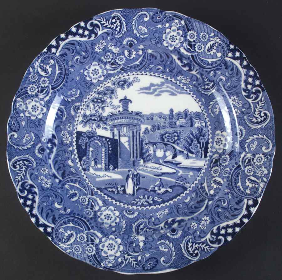 Landscape Blue 12" Chop Plate (Round Platter) by W R Midwinter Ltd-1