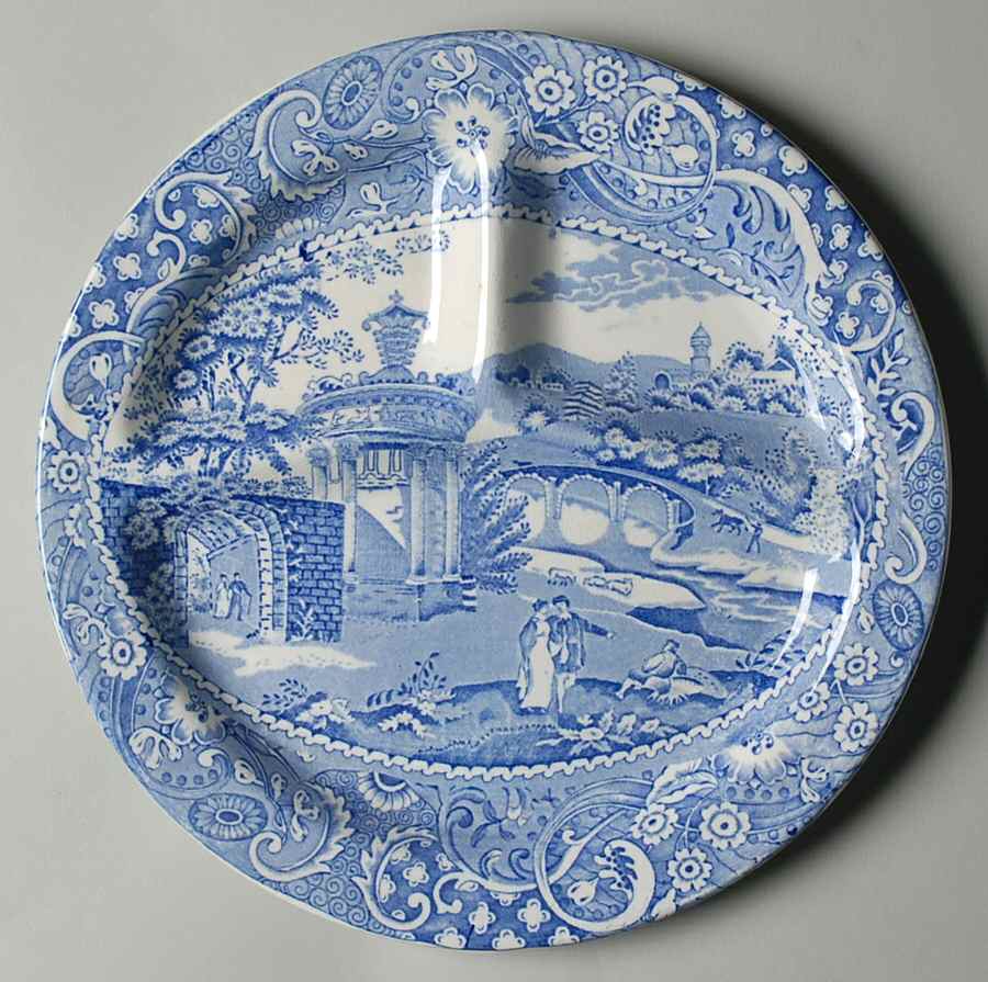 Landscape Blue Grill Plate by W R Midwinter Ltd-1