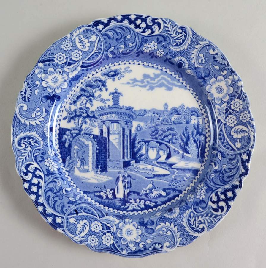 Landscape Blue Luncheon Plate by W R Midwinter Ltd-1
