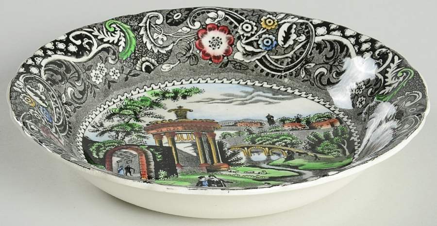 Landscape Black Multicolor Coupe Soup Bowl by W R Midwinter Ltd-1
