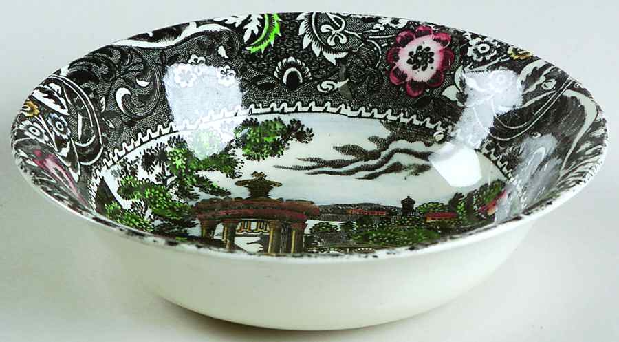 Landscape Black Multicolor Coupe Cereal Bowl by W R Midwinter Ltd-1