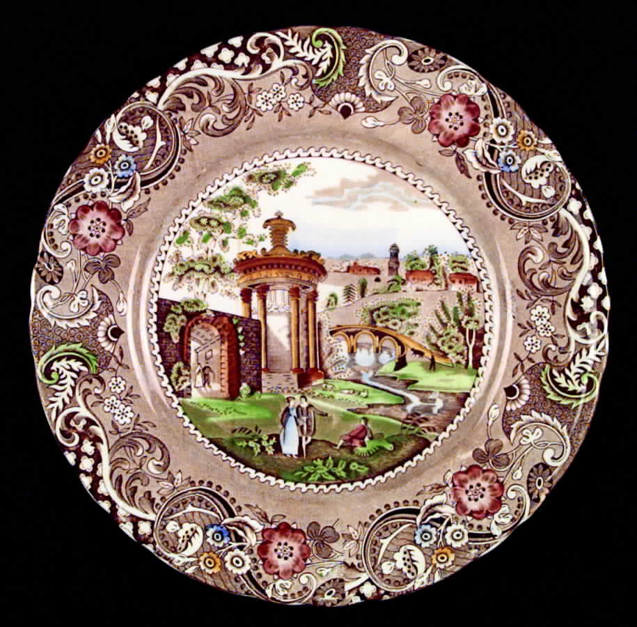 Landscape Brown Multicolor Dinner Plate by W R Midwinter Ltd-1