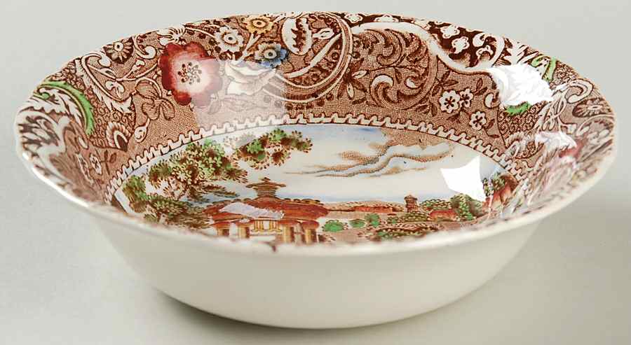 Landscape Brown Multicolor Coupe Cereal Bowl by W R Midwinter Ltd-1