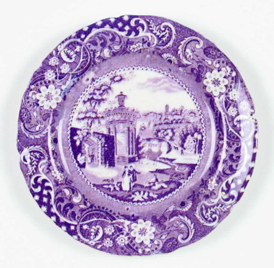 Landscape Mulberry Bread & Butter Plate by W R Midwinter Ltd-1