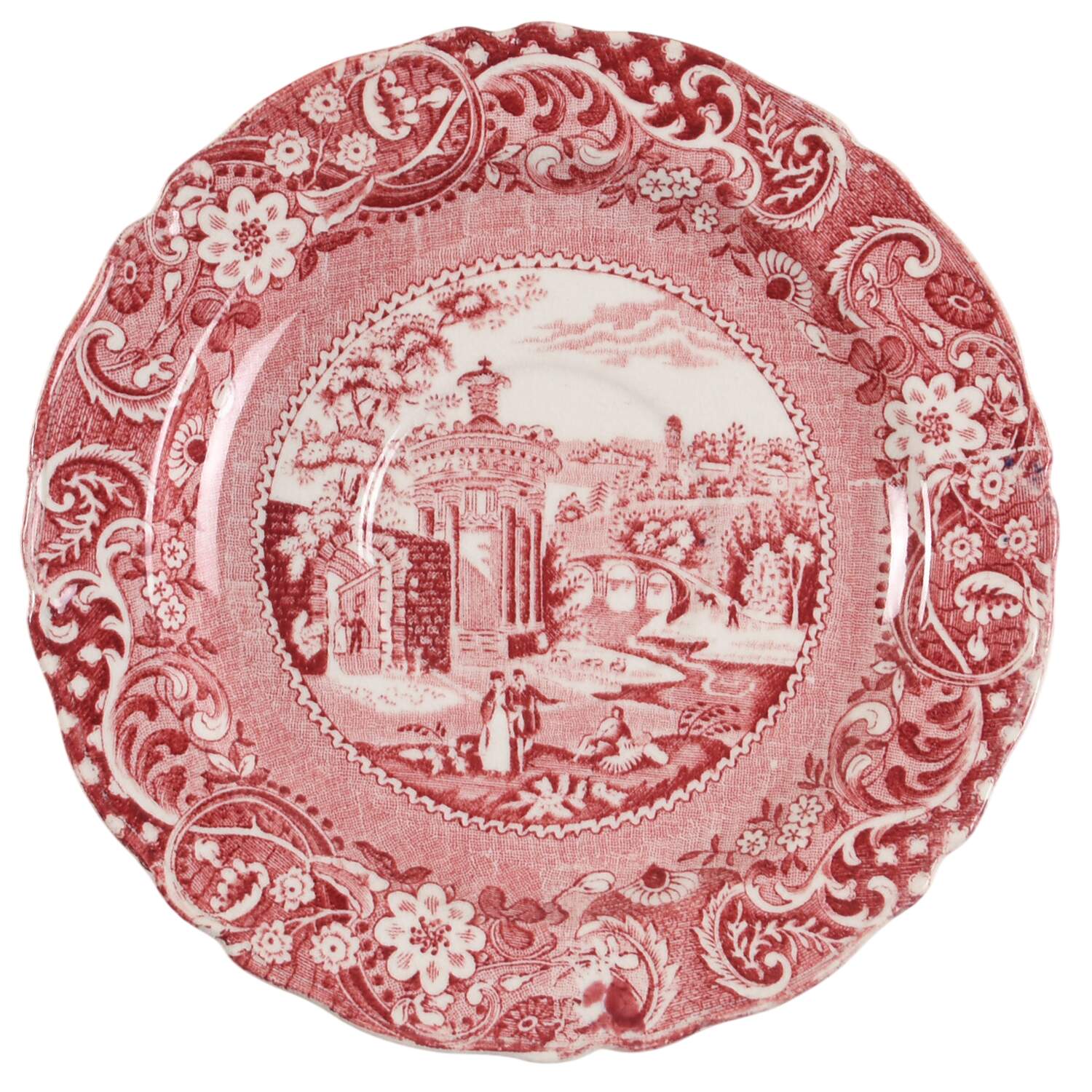Landscape Red Saucer for Flat Cup by W R Midwinter Ltd-1
