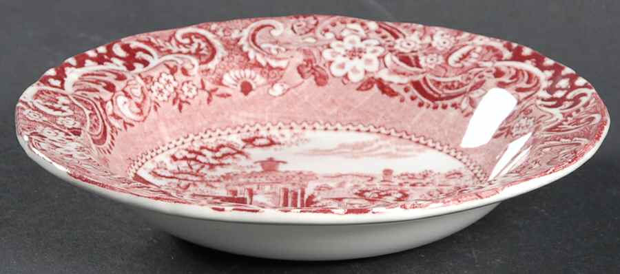 Landscape Red Rim Fruit/Dessert (Sauce) Bowl by W R Midwinter Ltd-1
