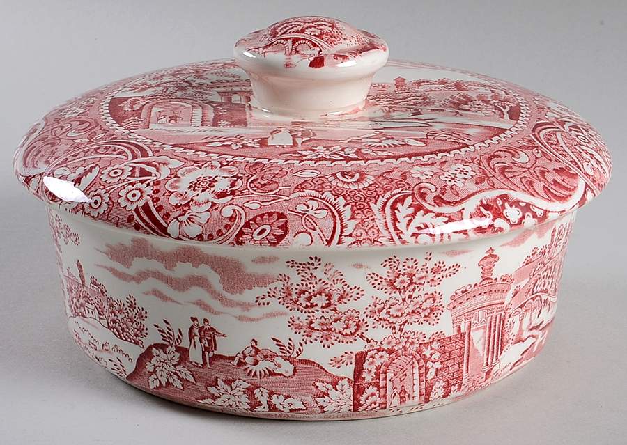 Landscape Red Lazy Susan Center with Lid by W R Midwinter Ltd-1