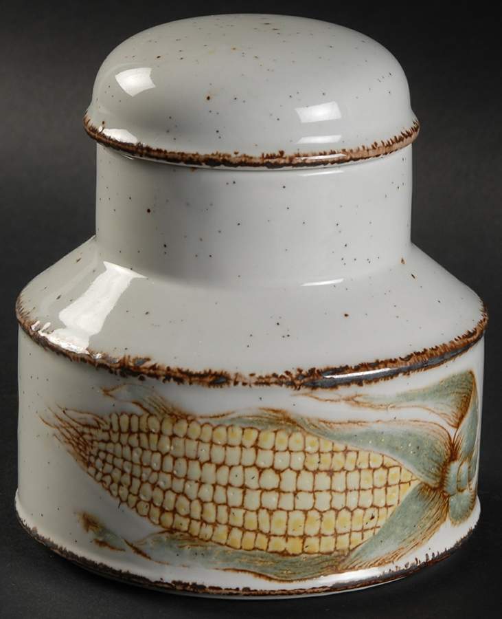 Maize Sugar Bowl & Lid by W R Midwinter Ltd-1