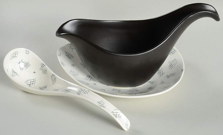 Monaco Sauce Boat & Underplate with Ladle by W R Midwinter Ltd-1