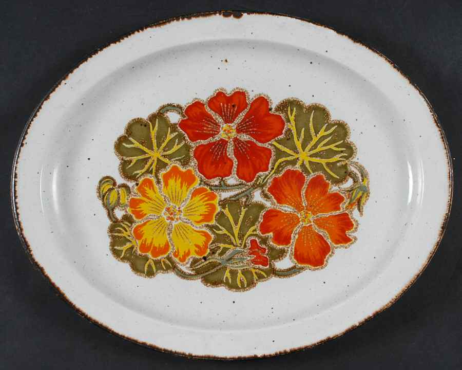 Nasturtium 13" Oval Serving Platter by W R Midwinter Ltd-1