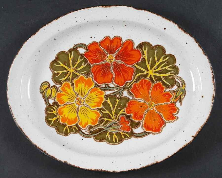 Nasturtium 12" Oval Serving Platter by W R Midwinter Ltd-1