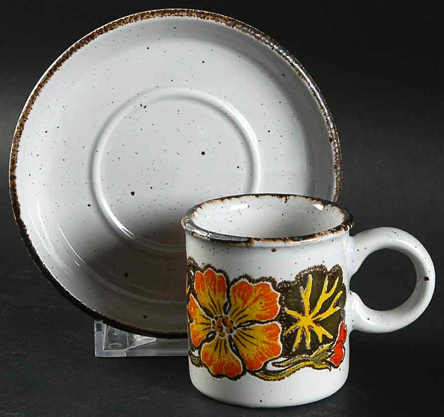 Nasturtium Flat Demitasse Cup & Saucer Set by W R Midwinter Ltd-1