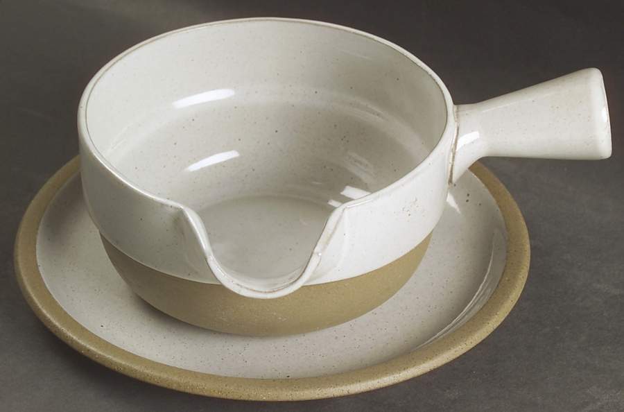 Natural Gravy Boat & Underplate by W R Midwinter Ltd-1
