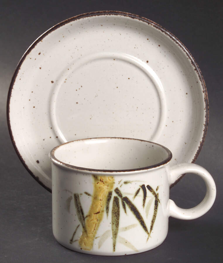 Rangoon Flat Cup & Saucer Set by W R Midwinter Ltd-1