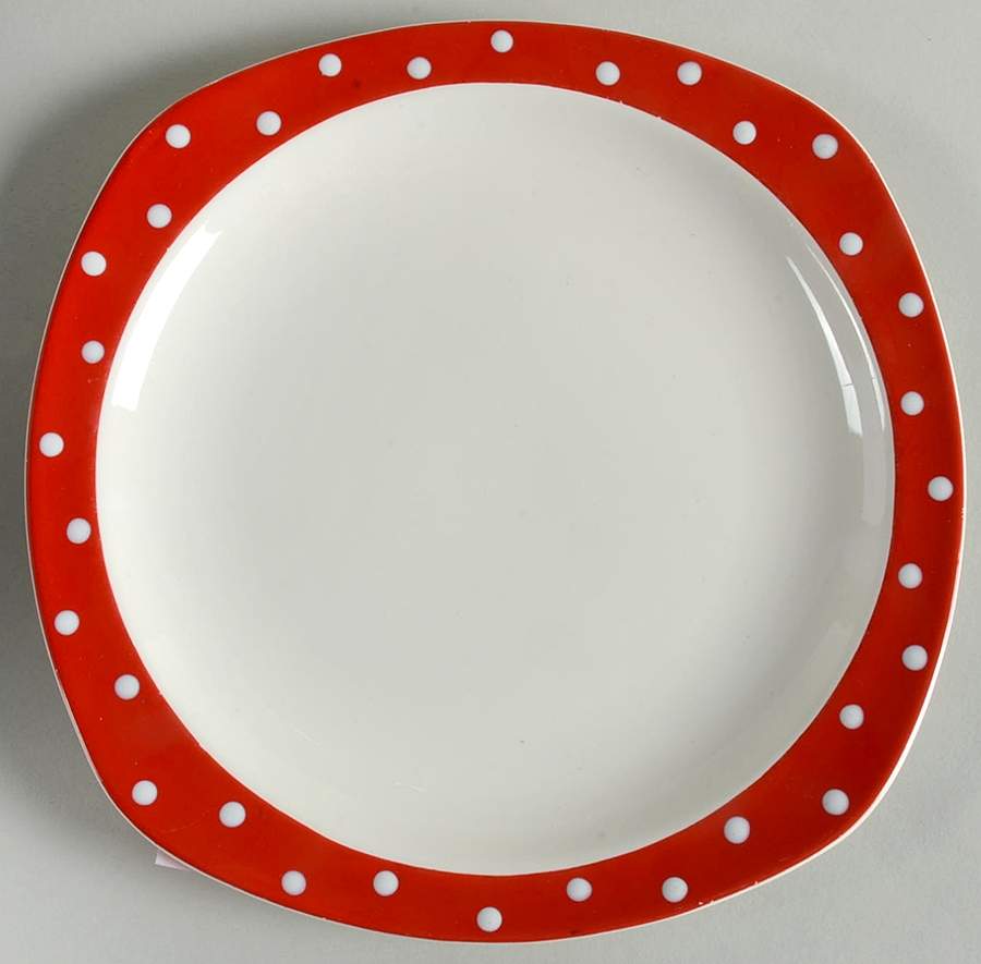 Red Domino Salad Plate by W R Midwinter Ltd-1