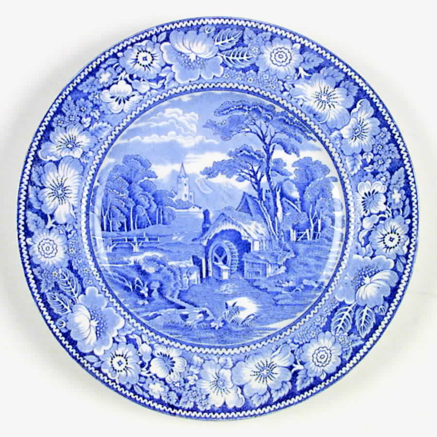 Rural England Blue Dinner Plate by W R Midwinter Ltd-1