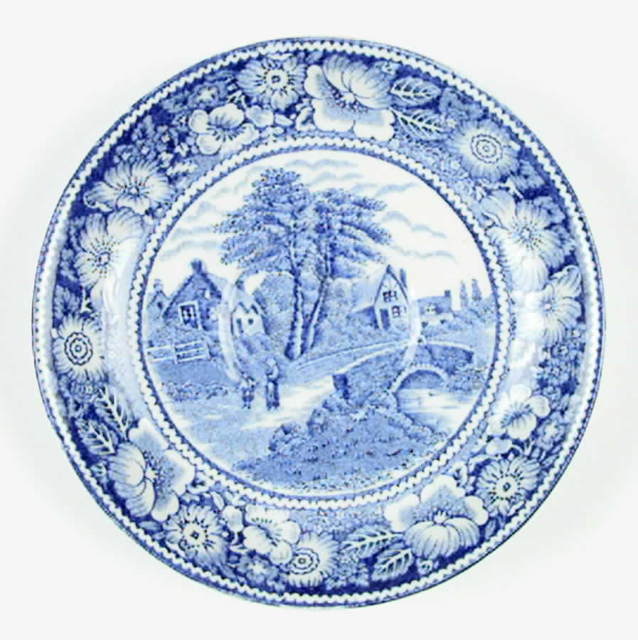 Rural England Blue Saucer by W R Midwinter Ltd-1