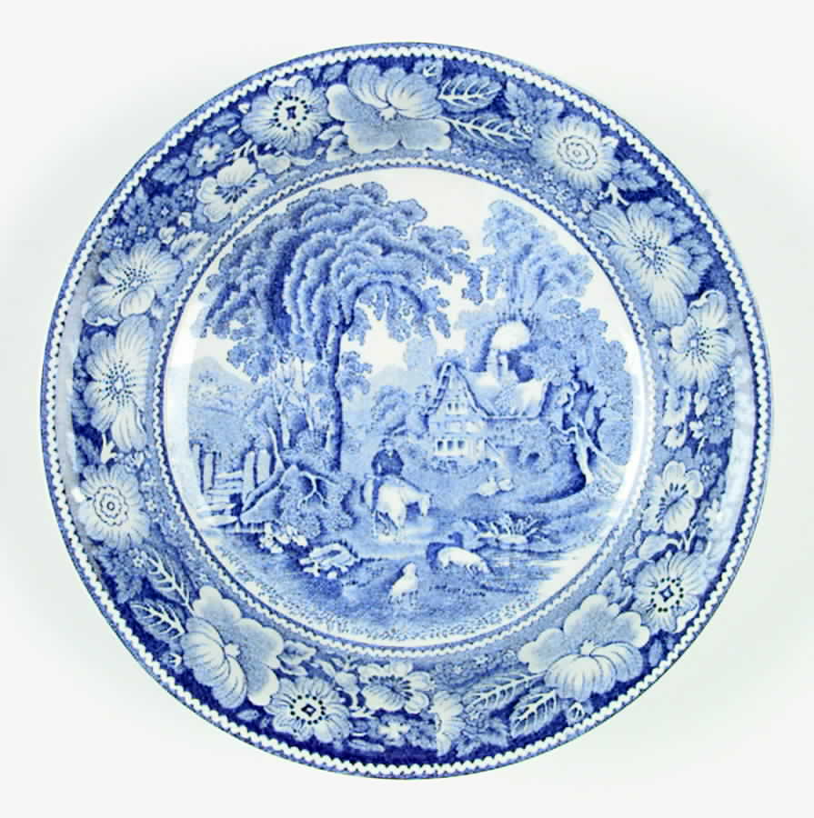 Rural England Blue Coupe Soup Bowl by W R Midwinter Ltd-1