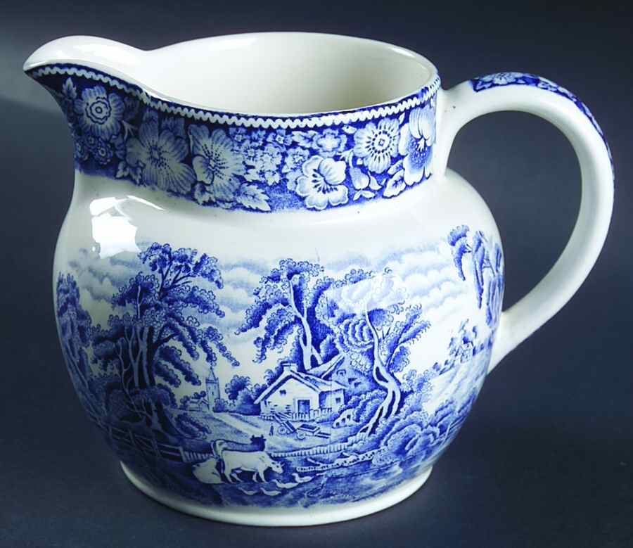 Rural England Blue 24 Oz Pitcher by W R Midwinter Ltd-1