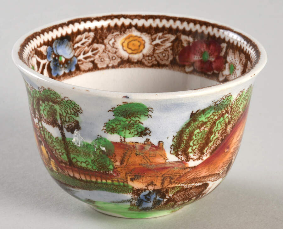 Rural England Brown Multicolor Individual Open Sugar Bowl by W R Midwinter Ltd-1