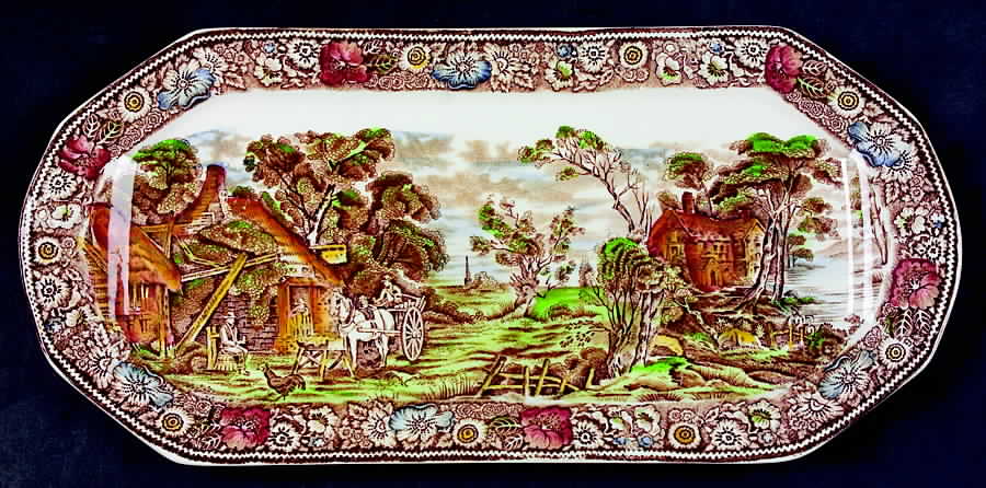 Rural England Brown Multicolor Large Sandwich Tray by W R Midwinter Ltd-1
