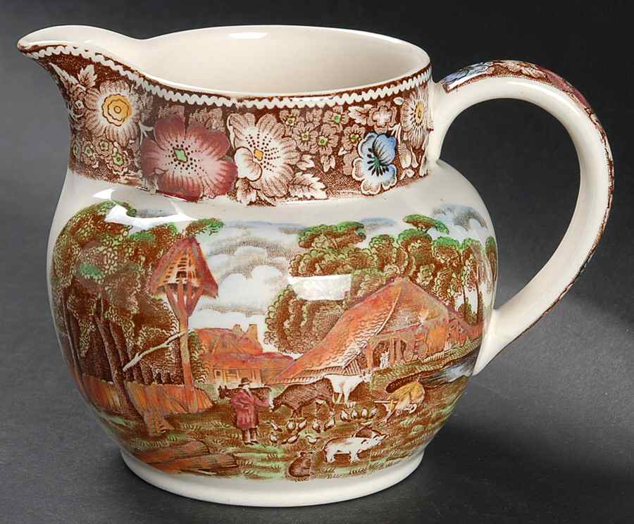 Rural England Brown Multicolor Milk Jug by W R Midwinter Ltd-1