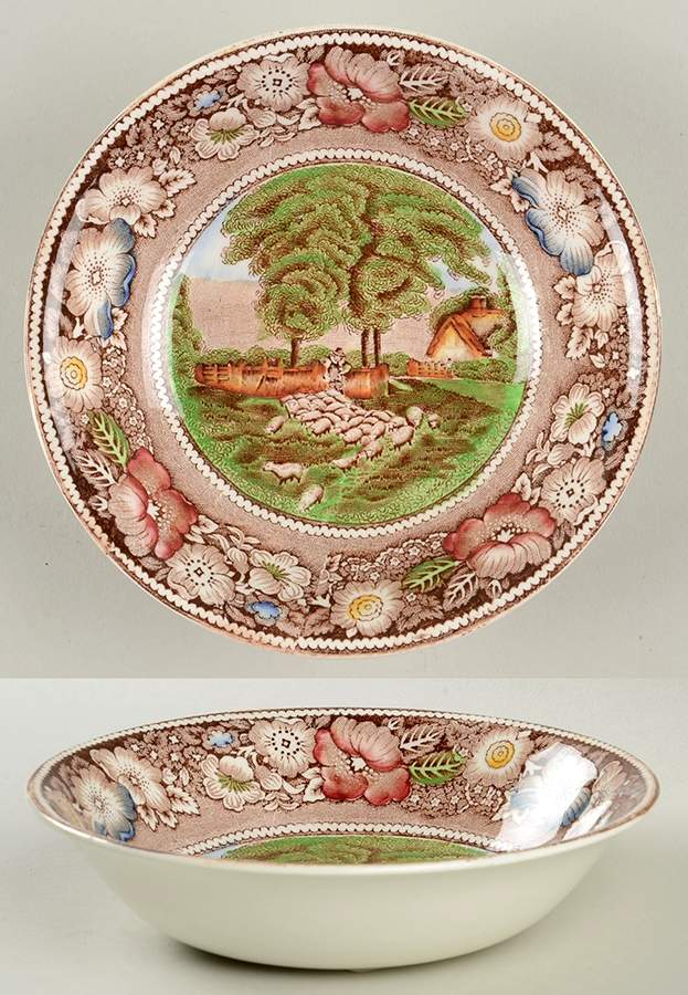 Rural England Brown Multicolor Coupe Cereal Bowl by W R Midwinter Ltd-1