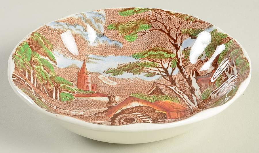 Rural England Brown Multicolor Fruit/Dessert (Sauce) Bowl by W R Midwinter Ltd-1