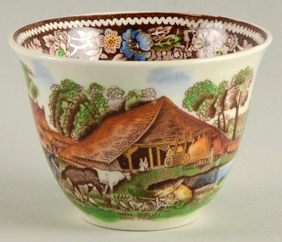 Rural England Brown Multicolor Custard Cup by W R Midwinter Ltd-1