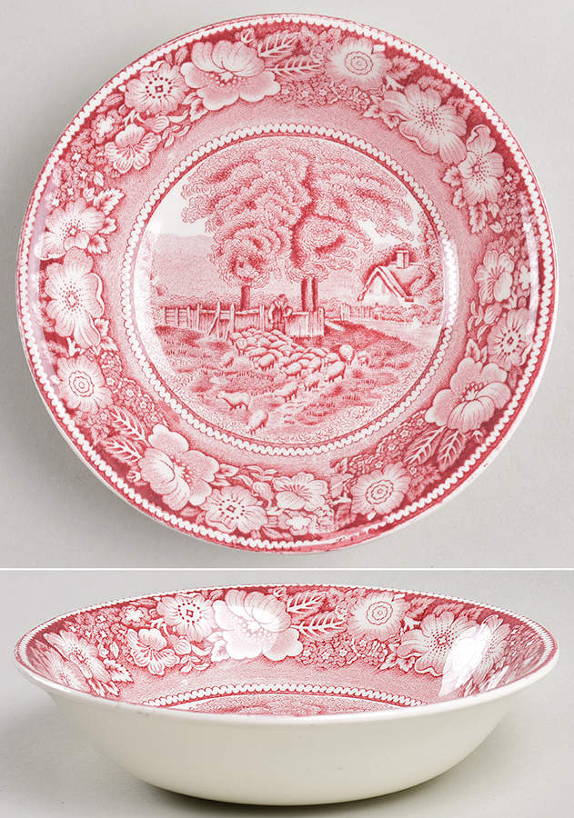 Rural England Red Coupe Cereal Bowl by W R Midwinter Ltd-1