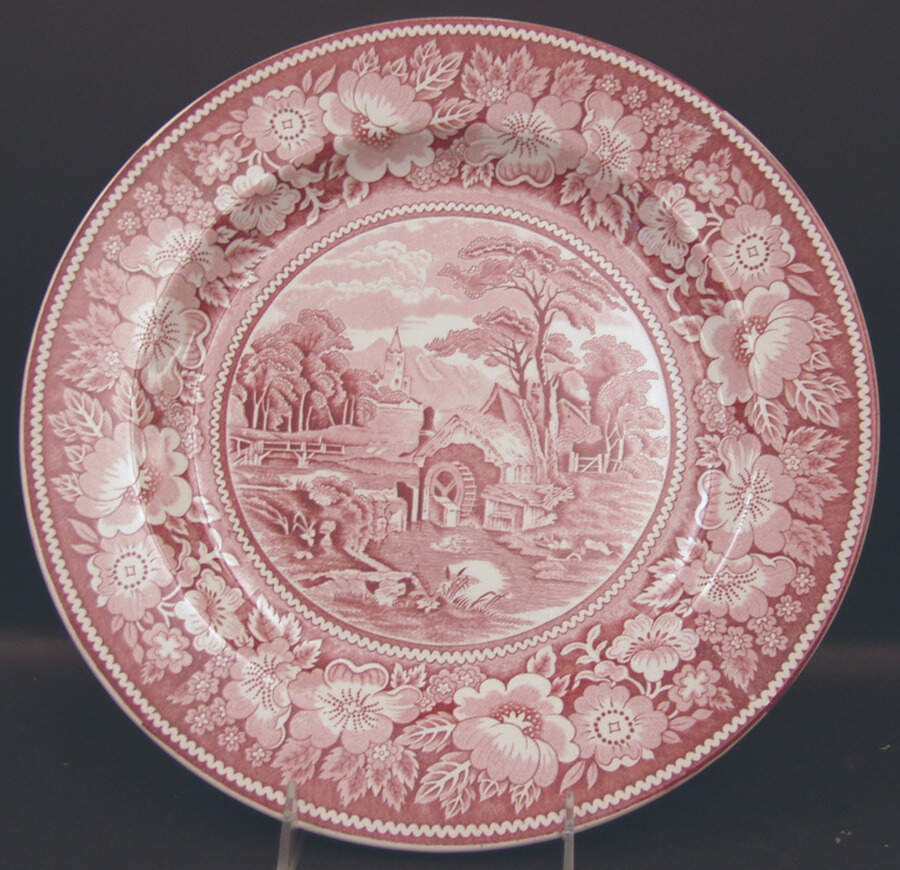 Rural England Red 12" Chop Plate (Round Platter) by W R Midwinter Ltd-1