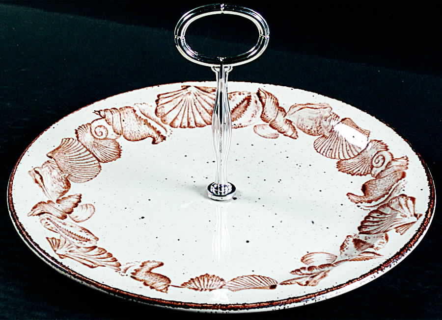 Seascape Round Serving Plate with Center Handle (Dp) Hc by W R Midwinter Ltd-1