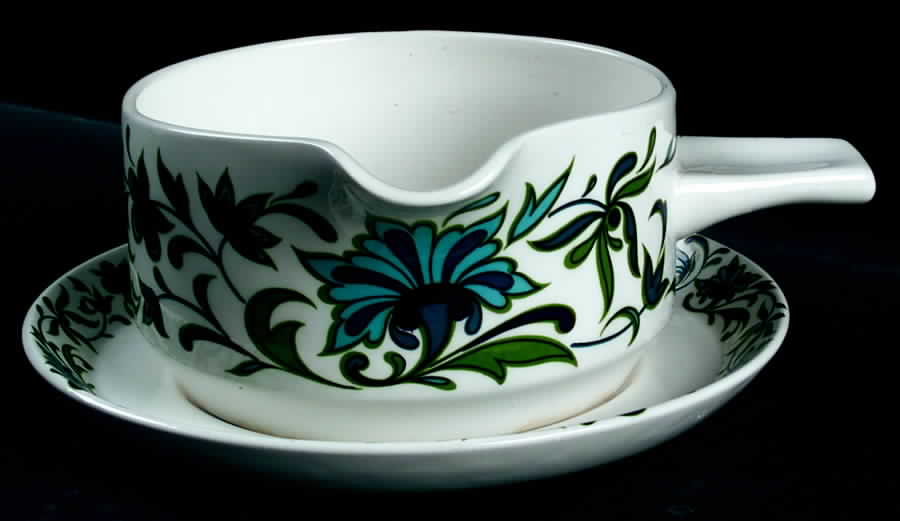 Spanish Garden (Rim) Gravy Boat & Underplate by W R Midwinter Ltd-1