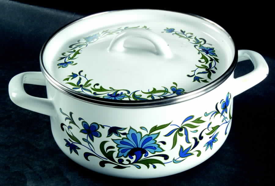 Spanish Garden (Rim) 2 Quart Metal Covered Casserole by W R Midwinter Ltd-1