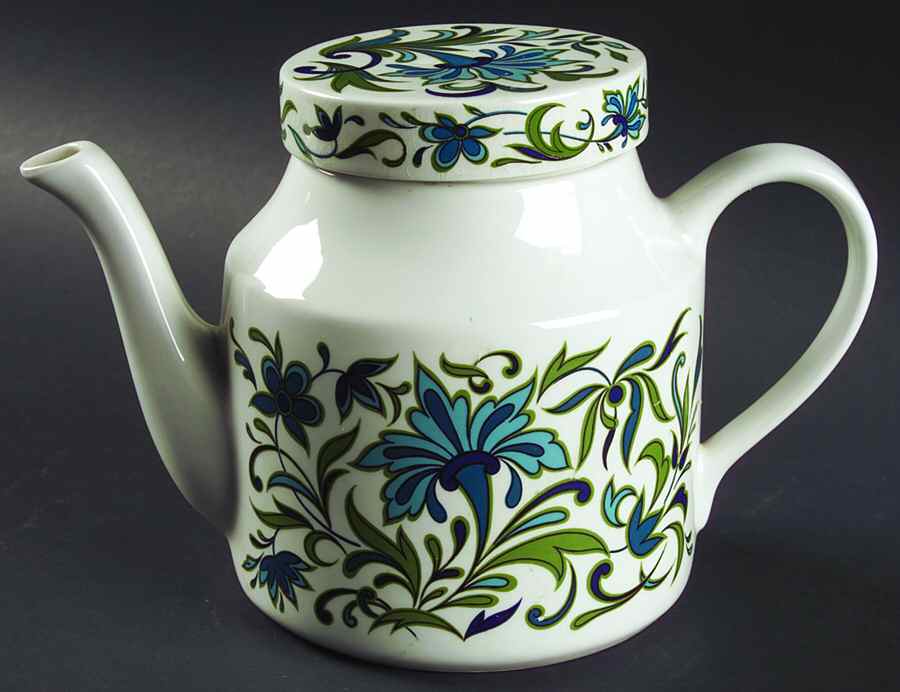 Spanish Garden (Rim) Teapot & Lid by W R Midwinter Ltd-1
