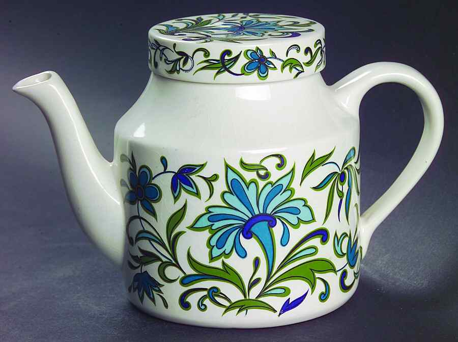 Spanish Garden (Rim) Mini Teapot & Lid by W R Midwinter Ltd-1