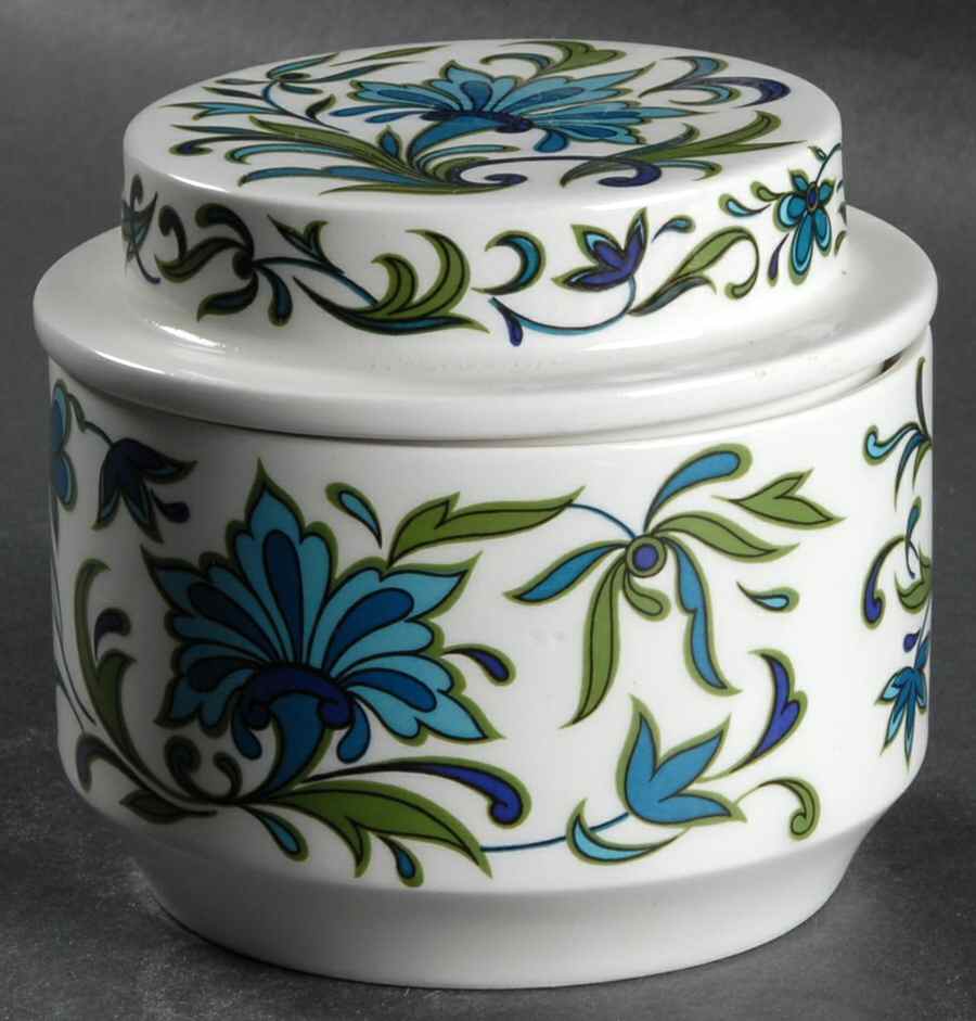 Spanish Garden (Rim) Sugar Bowl & Lid by W R Midwinter Ltd-1