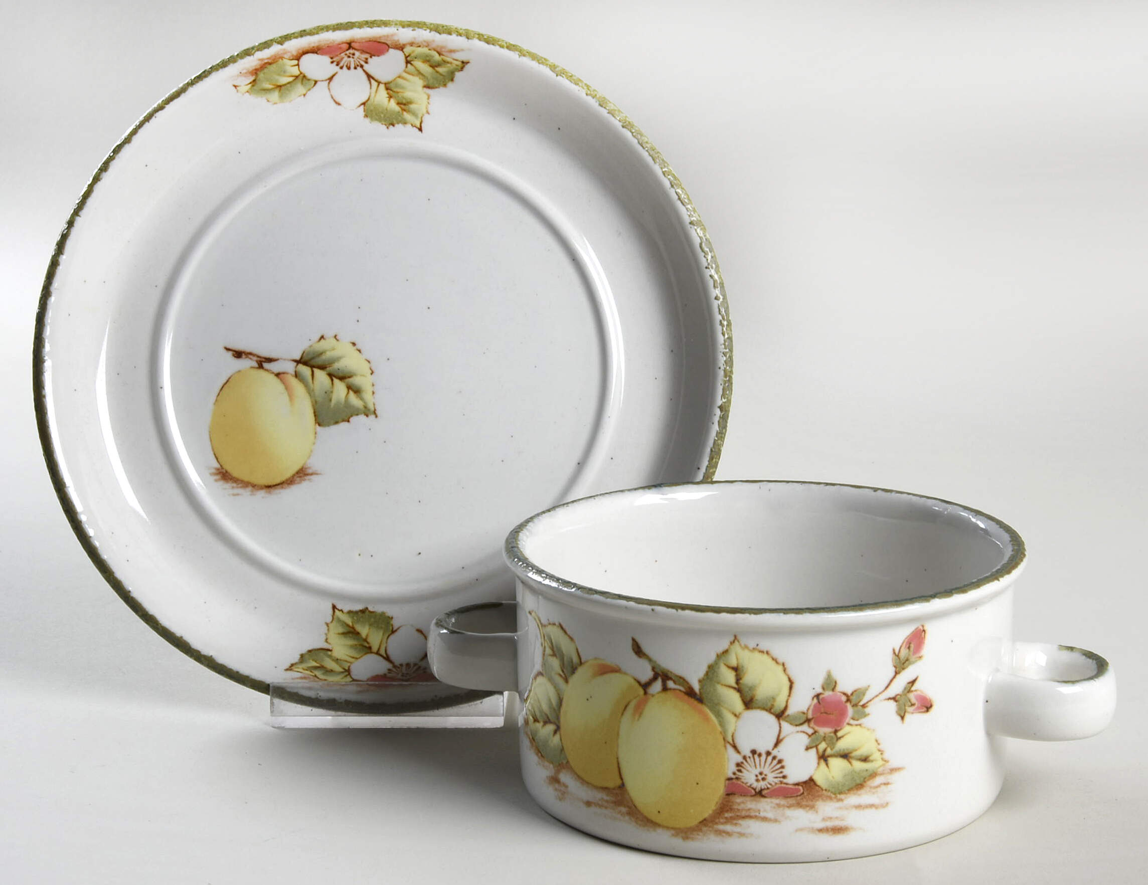 Still Life Flat Cream Soup Bowl & Saucer Set by W R Midwinter Ltd-1