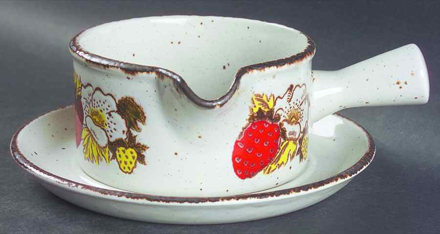 Strawberry Gravy Boat & Underplate by W R Midwinter Ltd-1